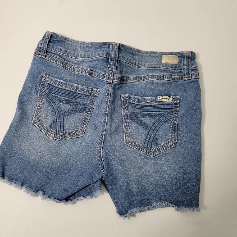 7Seven For All Mankind Women's Distressed Denim Shorts Size 8 32622-3E3 - Picture 2 of 7